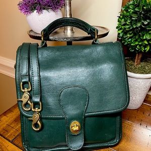Vintage Coach Forest Green Crossbody Station Bag 5130
